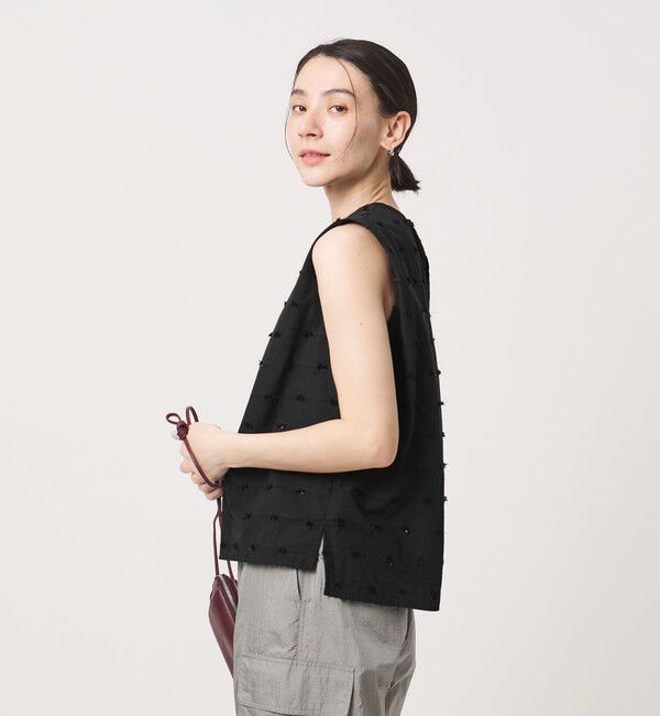 BEAUTY&YOUTH UNITED ARROWS「ドット ジャガード ノースリーブブラウス ウォッシャブル」|シャツ・ブラウス|