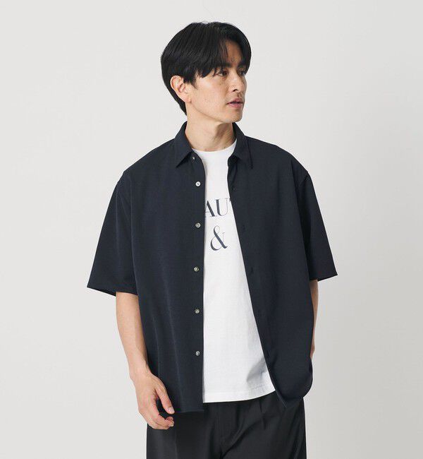 BEAUTY&YOUTH UNITED ARROWS「ドライ スムース ジャージー ショートスリーブシャツ 吸水速乾」|シャツ・ブラウス|NAVY