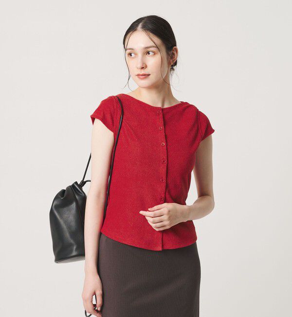 BEAUTY&YOUTH UNITED ARROWS「ポリエステルコットン 2WAY キャップスリーブ トップス」|Tシャツ・カットソー|RED