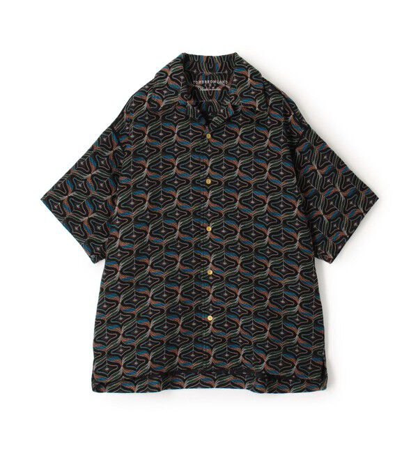 TOMORROWLAND MENS「インドコットンガーゼステッチ ブルゾンカラー半袖シャツ」|シャツ・ブラウス|68 ネイビー系