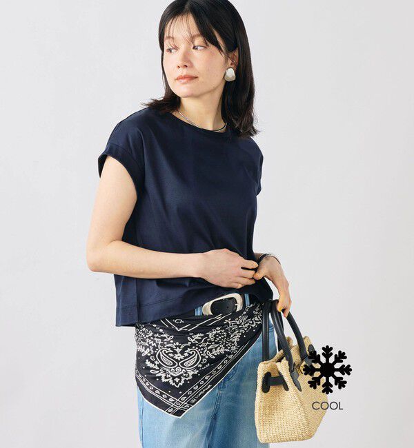 NOLLEY'S「ウォッシャブルワイドノースリーブTシャツ」|Tシャツ・カットソー|ネイビー