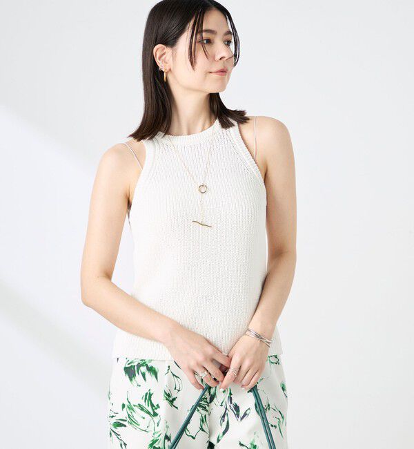 NOLLEY'S sophi「《手洗い可能》ペーパー混片畦アメスリタンクトップ」|ニット・セーター|