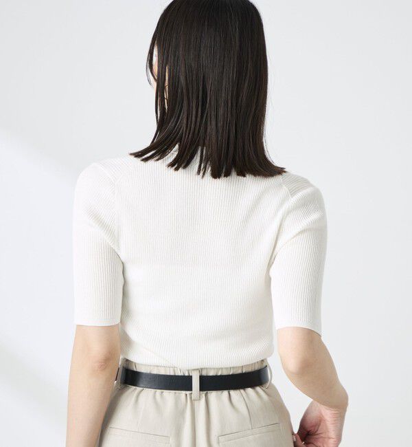NOLLEY'S sophi「《接触冷感》綿アセリブ半袖Vネックカーディガン」|カーディガン|