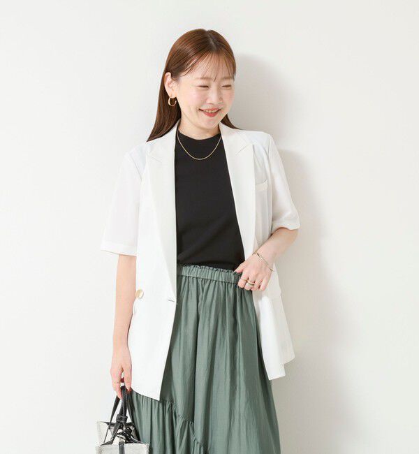 NOLLEY'S sophi「《セットアップ対応》ウォッシャブルドライツイルハーフスリーブジャケット」|テーラードジャケット|