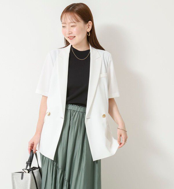NOLLEY'S sophi「《セットアップ対応》ウォッシャブルドライツイルハーフスリーブジャケット」|テーラードジャケット|