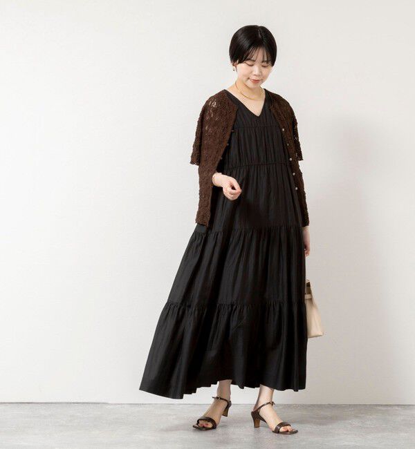 NOLLEY'S sophi「ウォッシャブルストレッチレース両前半袖カーデ」|カーディガン|