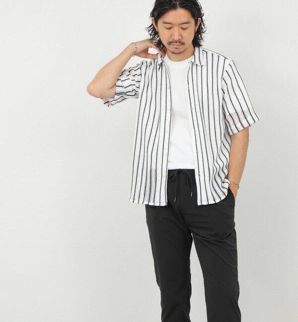 NOLLEY'S goodman「レースワンナップカラー 半袖ニットシャツ 26SS」|ニット・セーター|