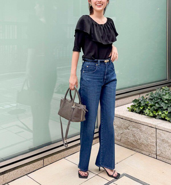 Rie Miller「《5サイズ展開》【RM denim】センタープレス裾デザインデニム」|デニム|