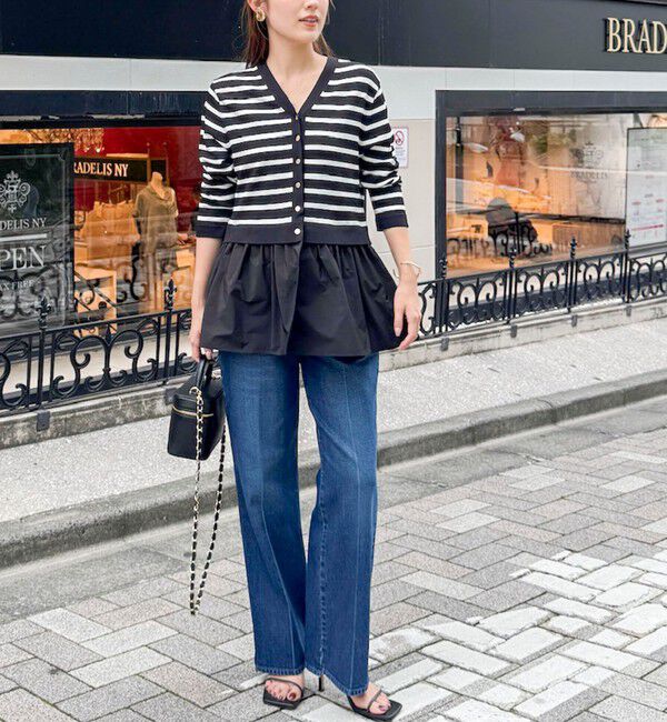 Rie Miller「《5サイズ展開》【RM denim】センタープレス裾デザインデニム」|デニム|