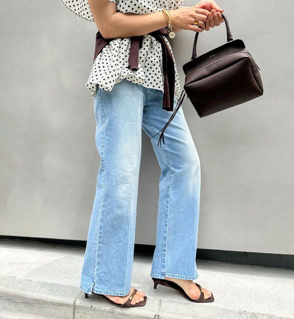 Rie Miller「《5サイズ展開》【RM denim】センタープレス裾デザインデニム」|デニム|ネイビー系6