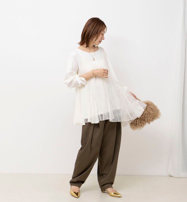 NOLLEY'S「【WEB限定】ウォッシャブルアシメレースキャミ」|キャミソール|