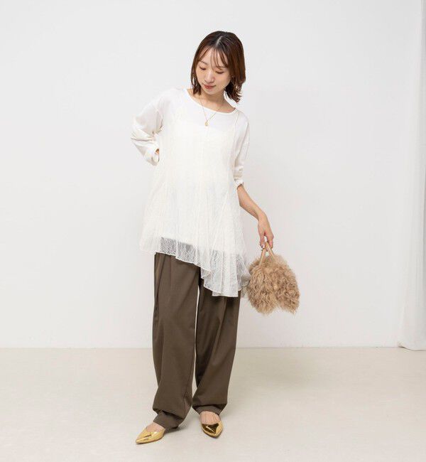 NOLLEY'S「【WEB限定】ウォッシャブルアシメレースキャミ」|キャミソール|