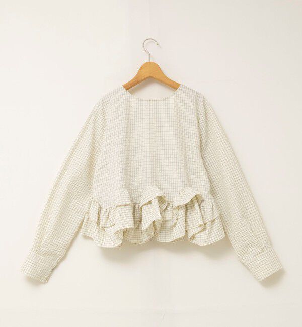 NOLLEY'S「【WEB限定】ウォッシャブル2WAYチェックペプラムフリルブラウス」|シャツ・ブラウス|