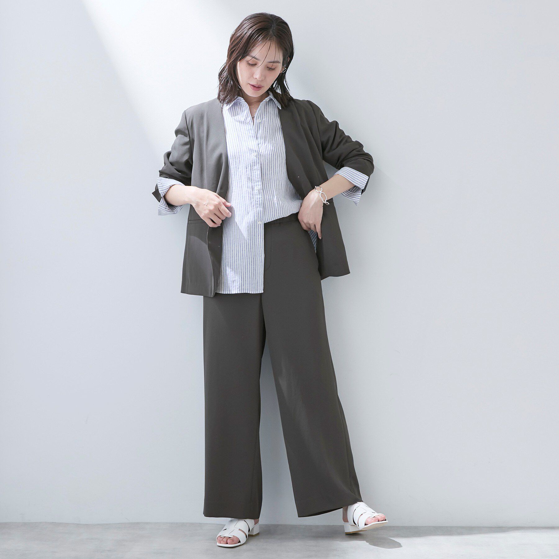 INDIVI「【接触冷感／透湿／着る日傘】イージーワイドパンツ」|その他|