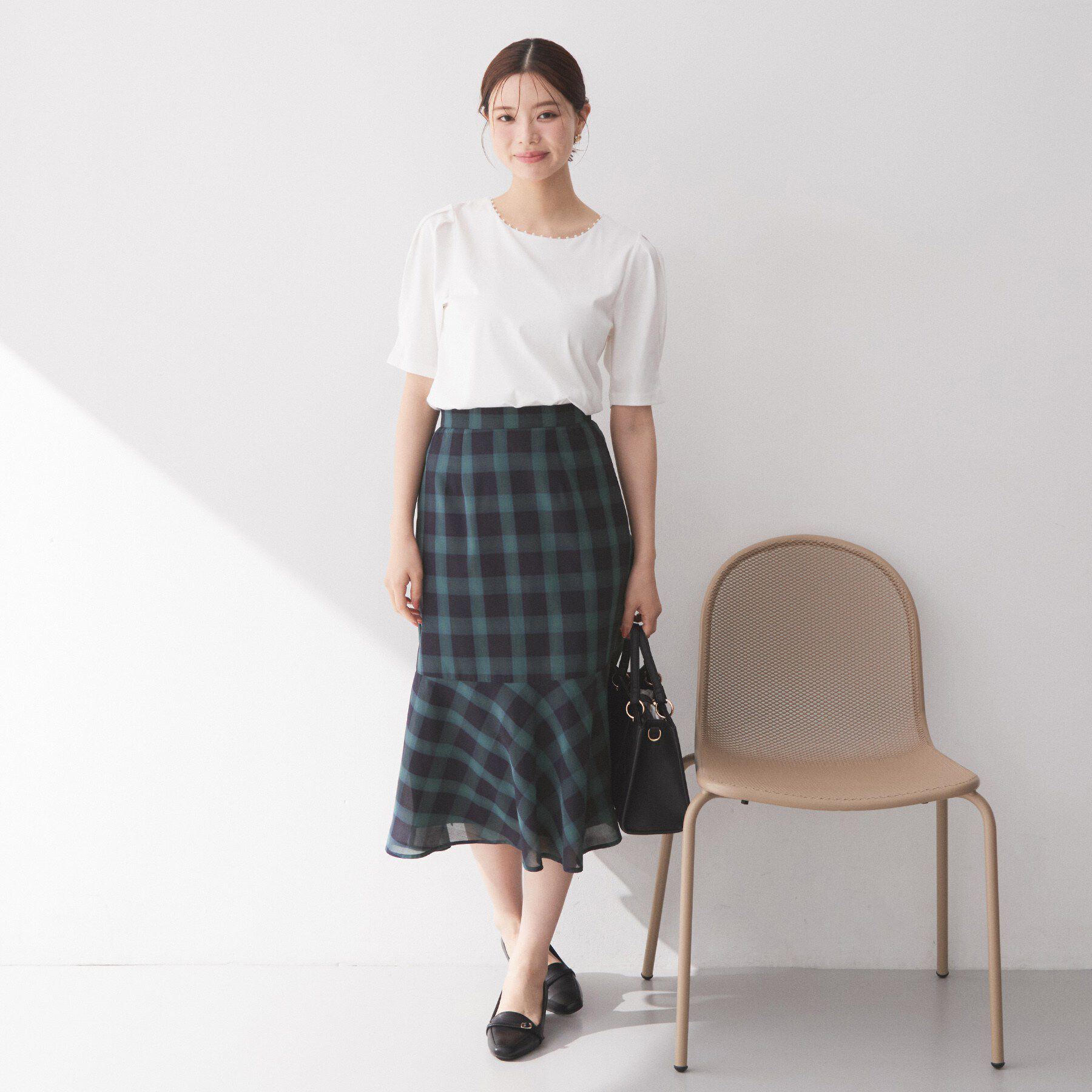 index「【接触冷感／UVケア】パール調ネックタックスリーブトップス《洗濯機OK／6col》」|Tシャツ・カットソー|