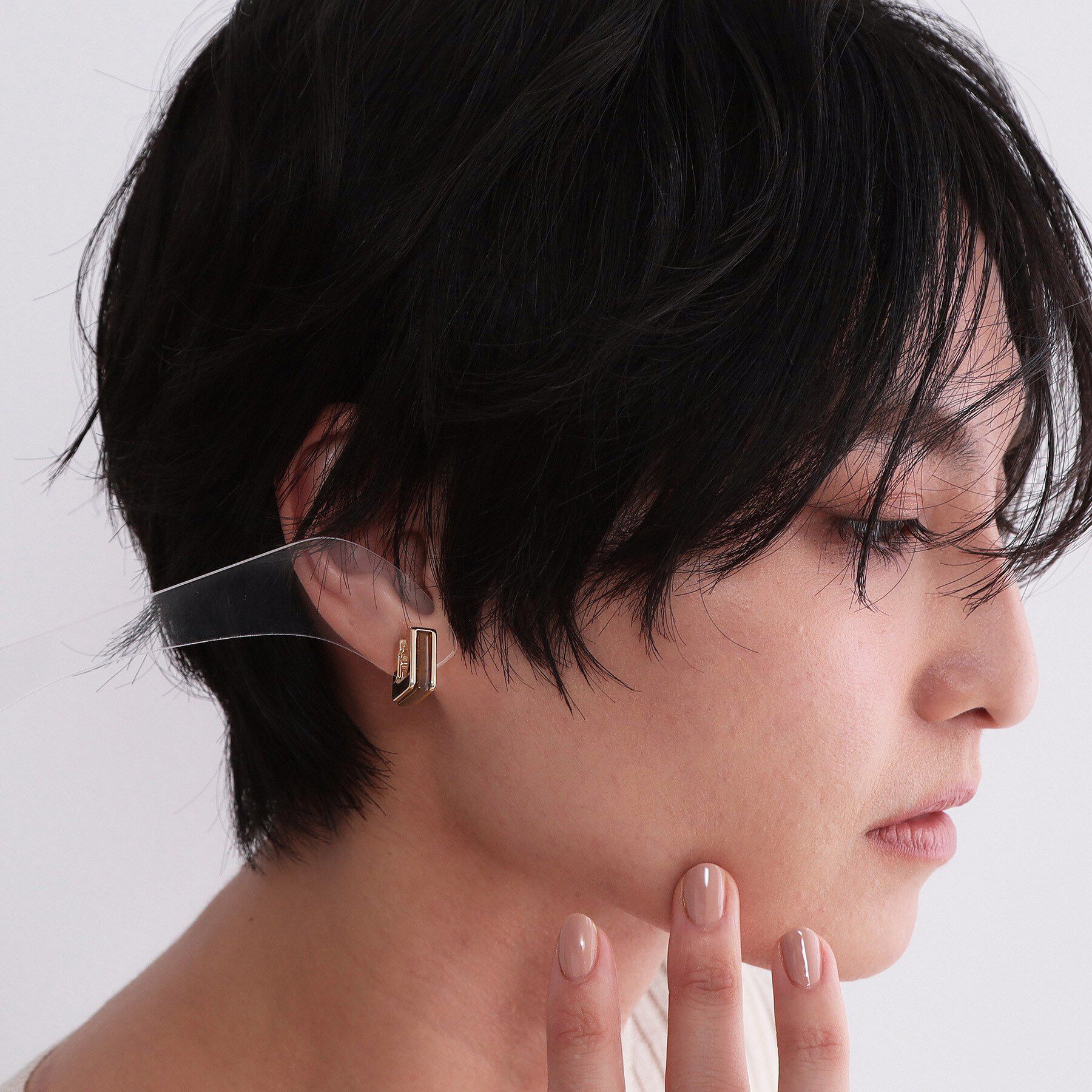 OPAQUE.CLIP「エポキシ樹脂&times;メタルスクエアカラーピアス」|ピアス|