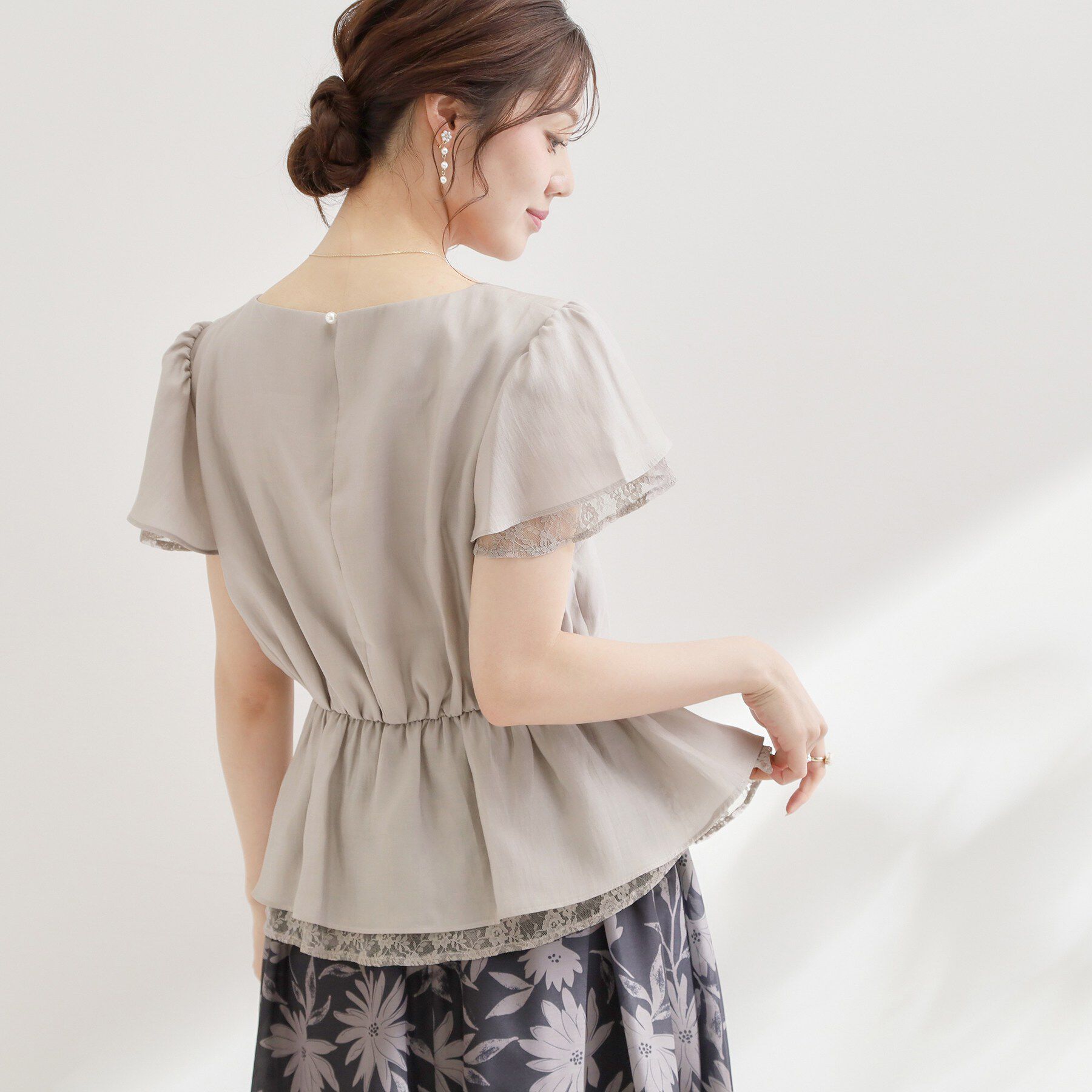 Couture broach「【洗える】レースティアード ペプラムブラウス」|シャツ・ブラウス|