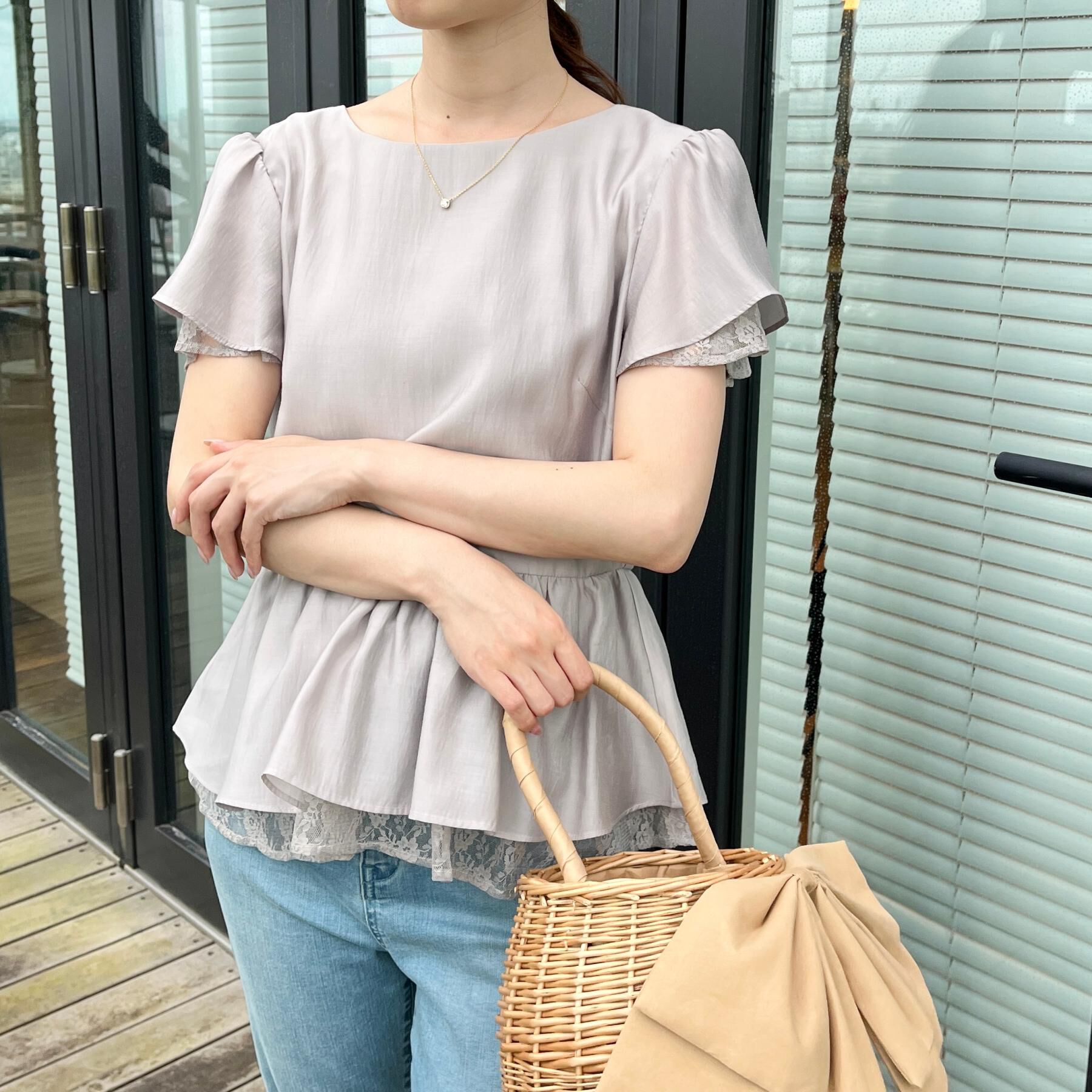 Couture broach「【洗える】レースティアード ペプラムブラウス」|シャツ・ブラウス|