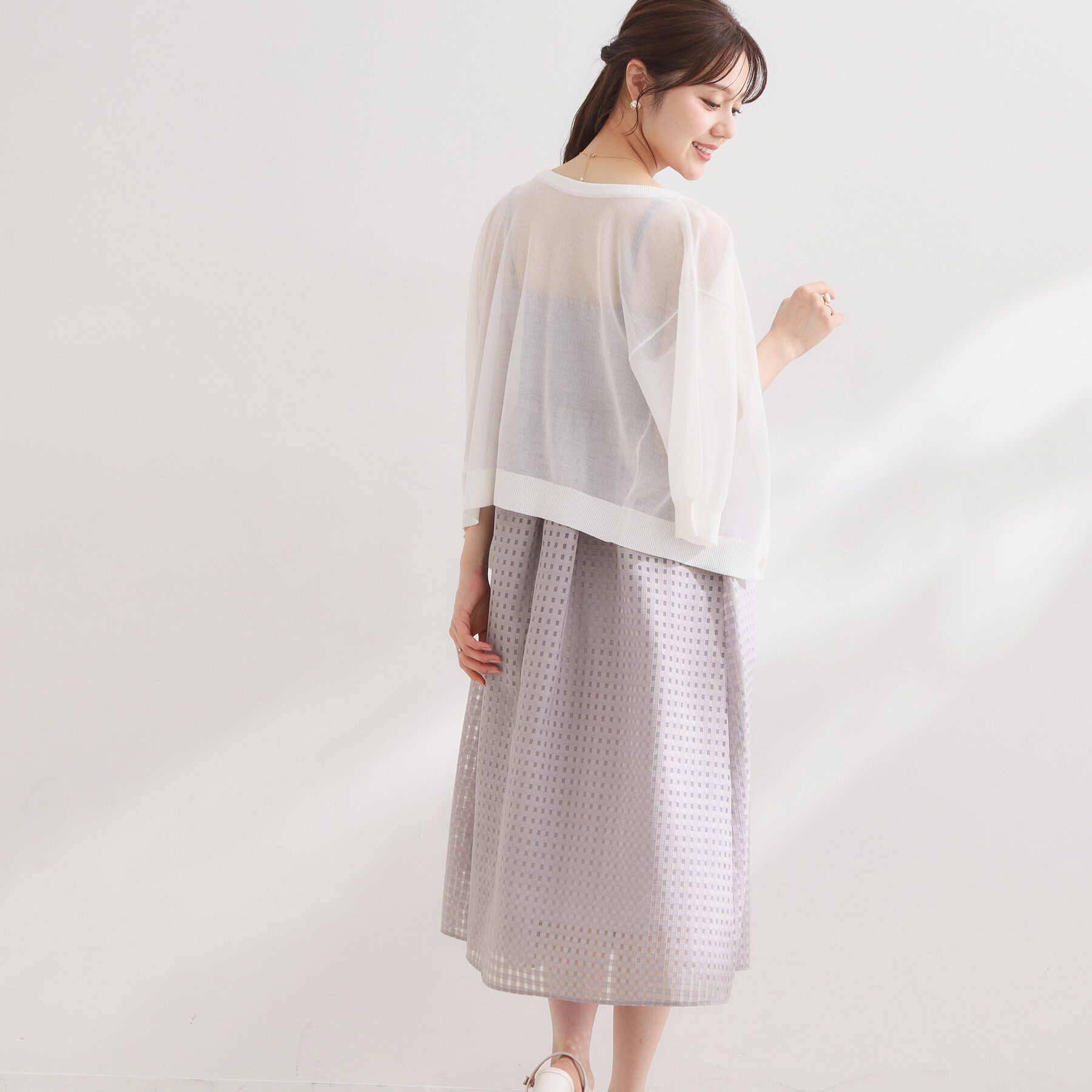 Couture broach「【洗える】レースチェック キャミワンピ―ス」|ワンピース|