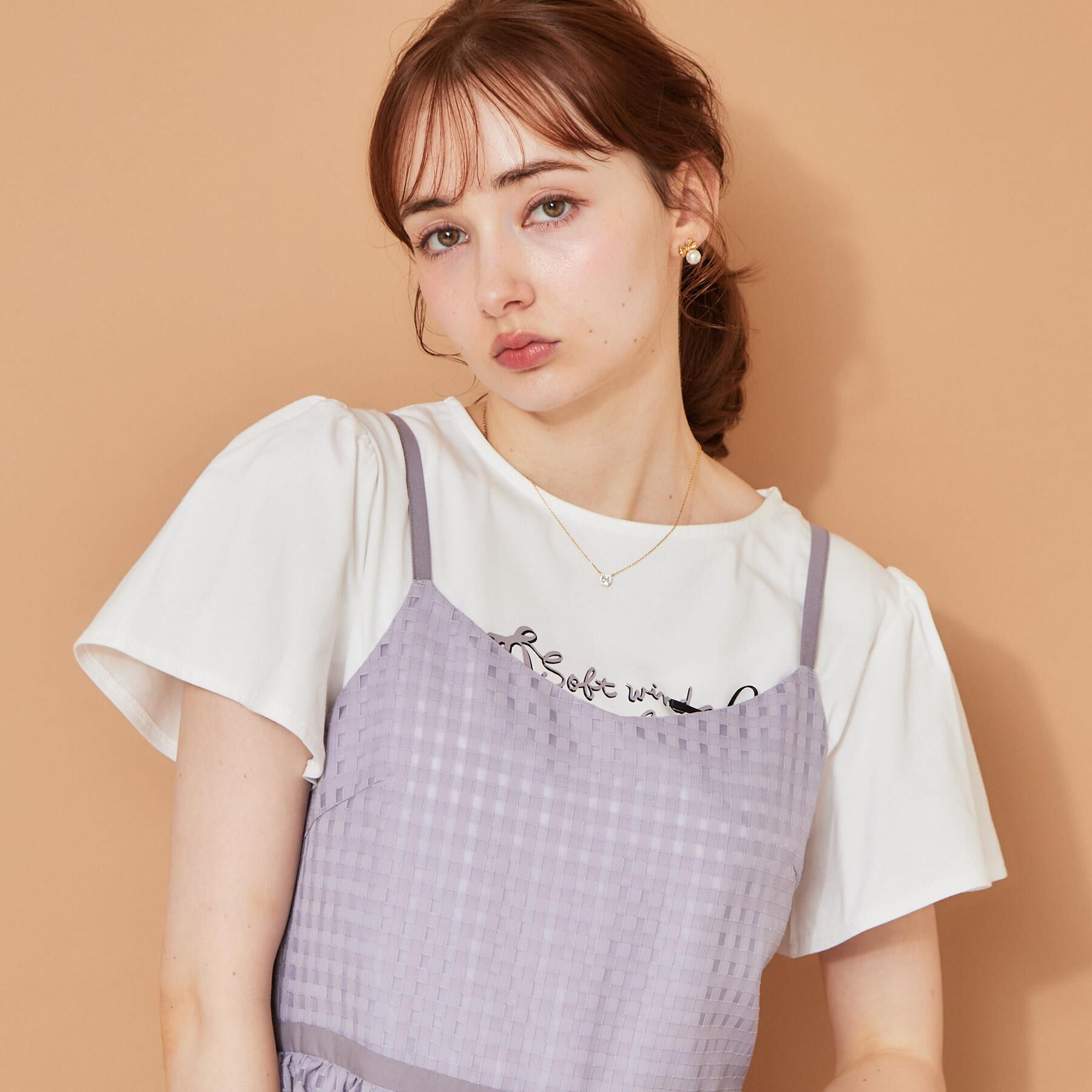 Couture broach「【洗える】レースチェック キャミワンピ―ス」|ワンピース|