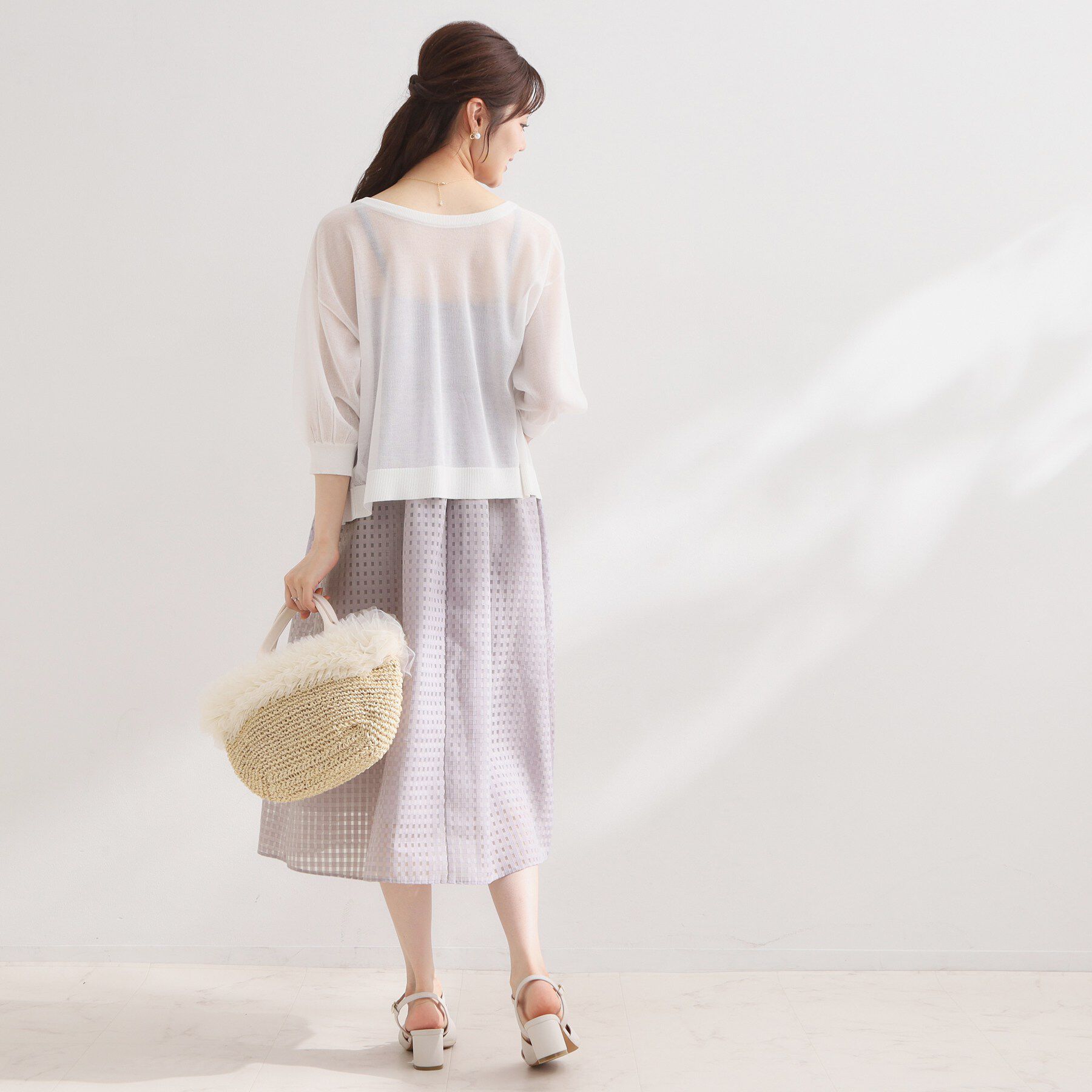 Couture broach「【洗える】レースチェック キャミワンピ―ス」|ワンピース|