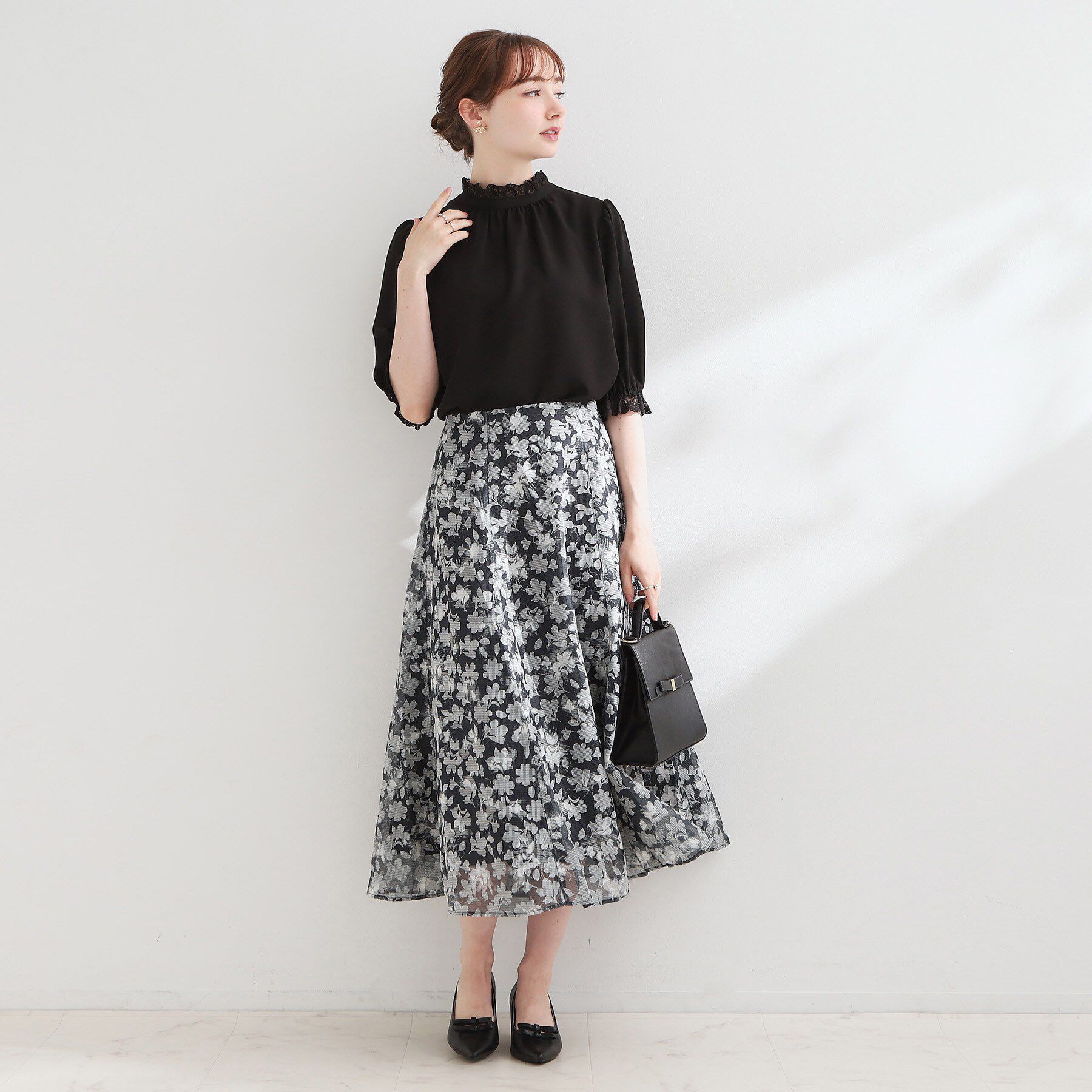 Couture broach「【大人上品・前後2WAY】エンブロレース 5分袖ブラウス【洗濯機可】」|シャツ・ブラウス|
