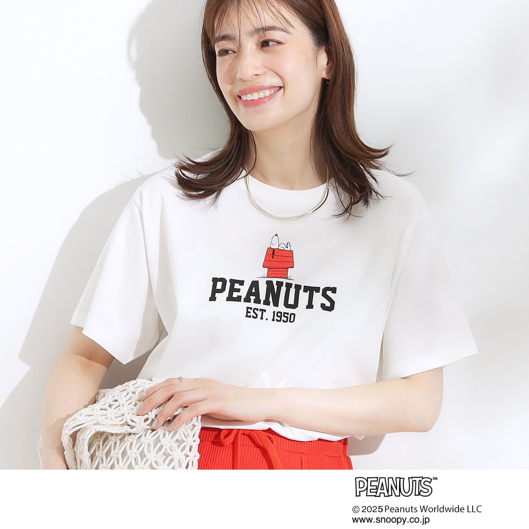 SHOO･LA･RUE「【PEANUTS】ひんやりTシャツ」|Tシャツ・カットソー|ホワイト(001)