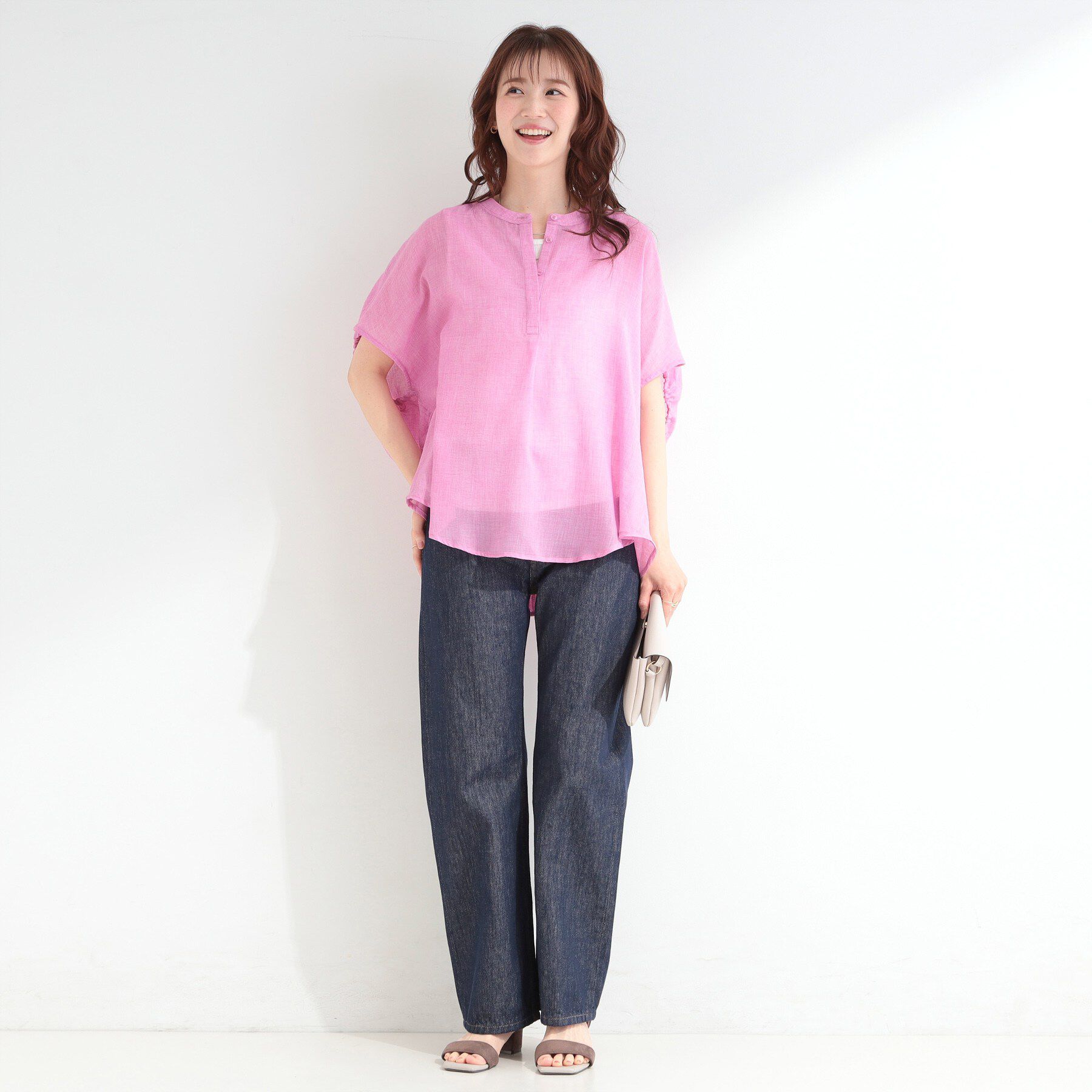 SHOO･LA･RUE「【体型カバー】バルーン風ゆるシャツブラウス」|シャツ・ブラウス|
