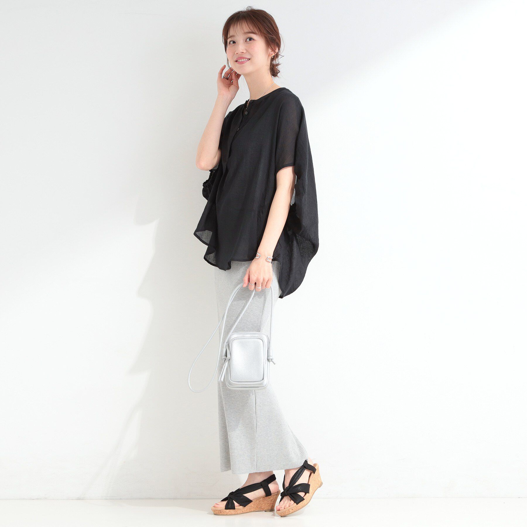 SHOO･LA･RUE「【体型カバー】バルーン風ゆるシャツブラウス」|シャツ・ブラウス|