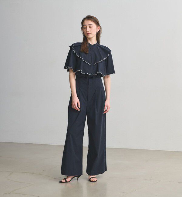 UNITED ARROWS「スカラップ フリル ブラウス ‐はっ水 UVカット 防しわ ウォッシャブル‐」|シャツ・ブラウス|