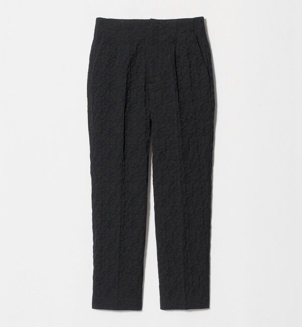 UNITED ARROWS「フクレ ジャガード スリムパンツ ‐ストレッチ ウォッシャブル‐」|スラックス|BLACK