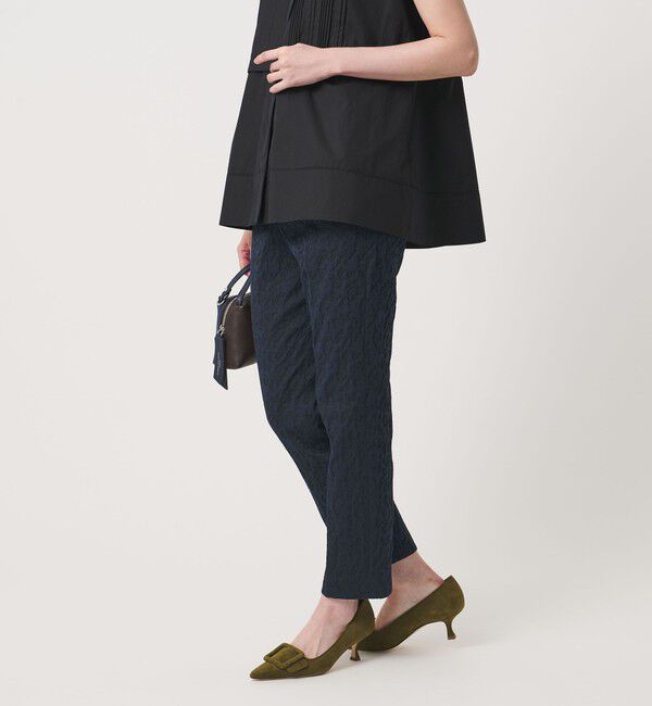 UNITED ARROWS「フクレ ジャガード スリムパンツ ‐ストレッチ ウォッシャブル‐」|スラックス|