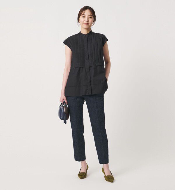 UNITED ARROWS「フクレ ジャガード スリムパンツ ‐ストレッチ ウォッシャブル‐」|スラックス|