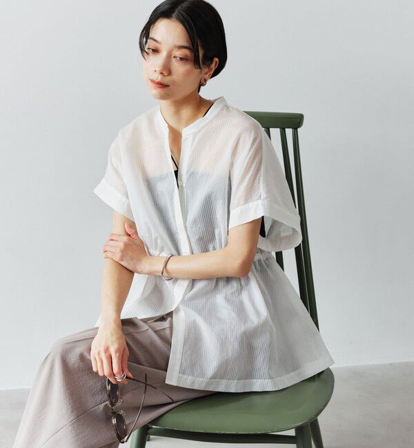 UNITED ARROWS green label relaxing「【結論シリーズ】ギャザーハイウエストブラウス」|シャツ・ブラウス|