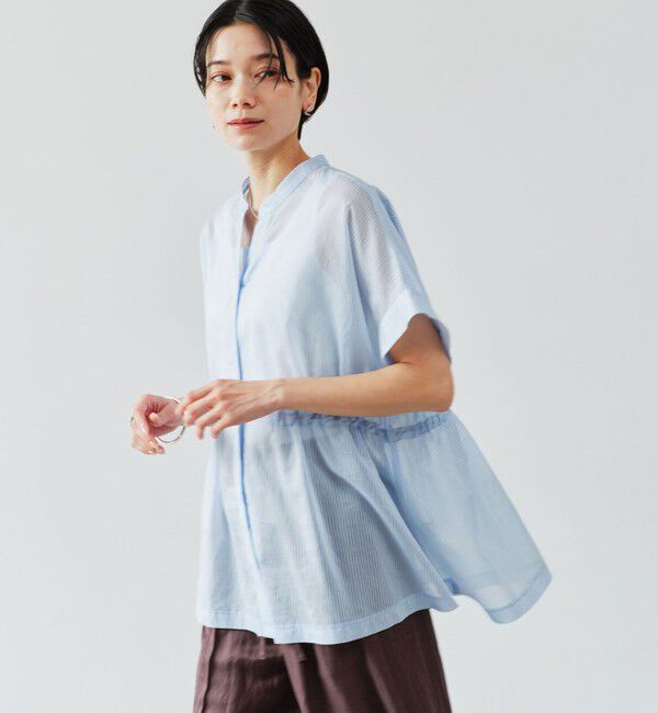 UNITED ARROWS green label relaxing「【結論シリーズ】ギャザーハイウエストブラウス」|シャツ・ブラウス|