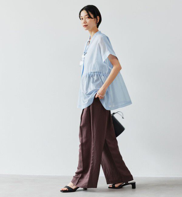 UNITED ARROWS green label relaxing「【結論シリーズ】ギャザーハイウエストブラウス」|シャツ・ブラウス|