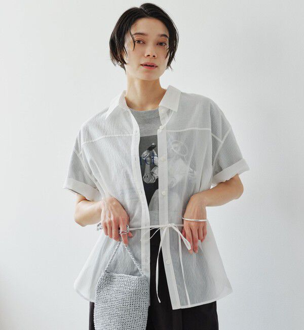 UNITED ARROWS green label relaxing「【結論シリーズ】リボンハイウエストシャツ」|シャツ・ブラウス|