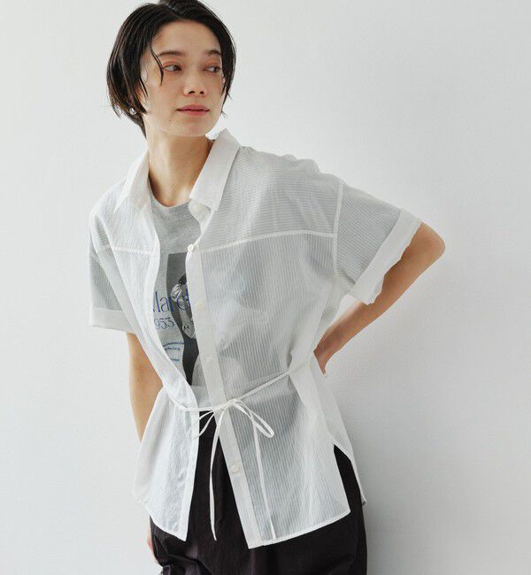 UNITED ARROWS green label relaxing「【結論シリーズ】リボンハイウエストシャツ」|シャツ・ブラウス|