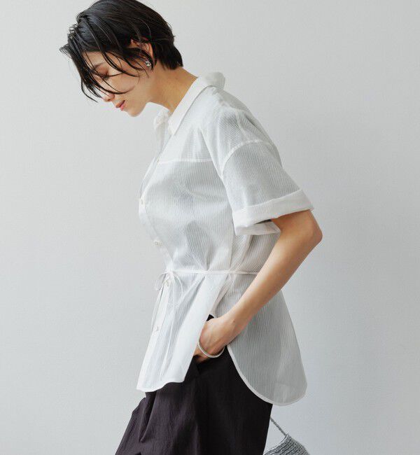 UNITED ARROWS green label relaxing「【結論シリーズ】リボンハイウエストシャツ」|シャツ・ブラウス|