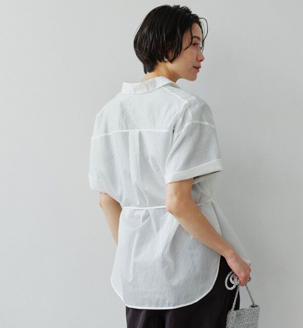 UNITED ARROWS green label relaxing「【結論シリーズ】リボンハイウエストシャツ」|シャツ・ブラウス|