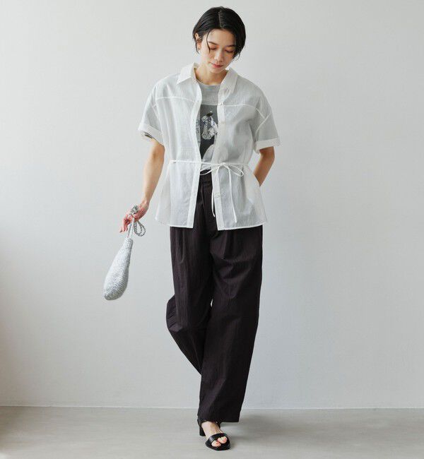UNITED ARROWS green label relaxing「【結論シリーズ】リボンハイウエストシャツ」|シャツ・ブラウス|