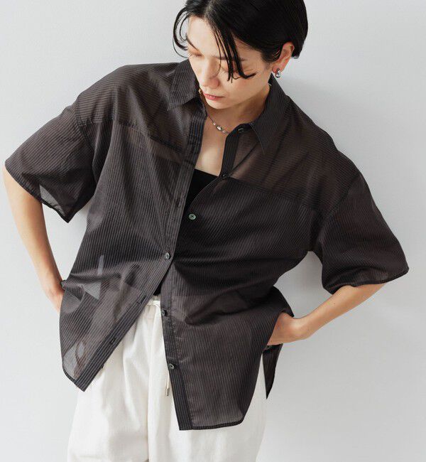 UNITED ARROWS green label relaxing「【結論シリーズ】リボンハイウエストシャツ」|シャツ・ブラウス|