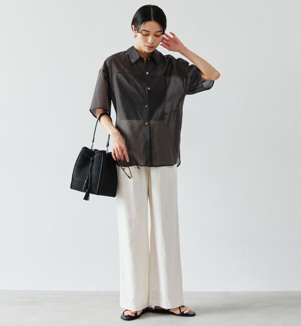 UNITED ARROWS green label relaxing「【結論シリーズ】リボンハイウエストシャツ」|シャツ・ブラウス|