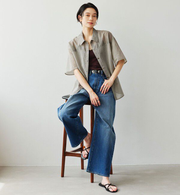 UNITED ARROWS green label relaxing「【結論シリーズ】リボンハイウエストシャツ」|シャツ・ブラウス|