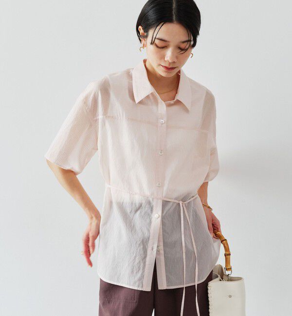 UNITED ARROWS green label relaxing「【結論シリーズ】リボンハイウエストシャツ」|シャツ・ブラウス|