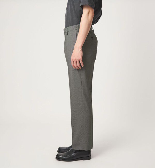 UNITED ARROWS green label relaxing「A+ COOL ポリエステル バーズアイ スタンダード アジャスター NP スラックス -ウォッシャブル・ストレッチ」|スラックス|