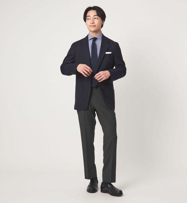 UNITED ARROWS green label relaxing「A+ COOL ポリエステル バーズアイ スタンダード アジャスター NP スラックス -ウォッシャブル・ストレッチ」|スラックス|