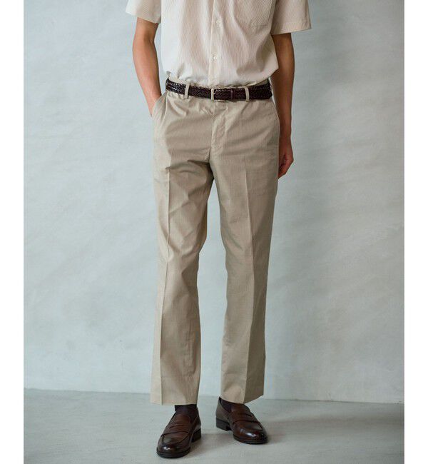 UNITED ARROWS green label relaxing「A+ COOL シャークスキン スタンダード アジャスター NP スラックス -ストレッチ・接触冷感・クリースキープ」|スラックス|