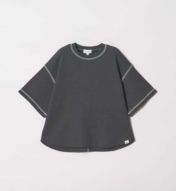 UNITED ARROWS green label relaxing「【スタメンシリーズ】ドライワッフル 配色ステッチ Tシャツ / キッズ  100cm-160cm」|Tシャツ・カットソー|DK.GRAY