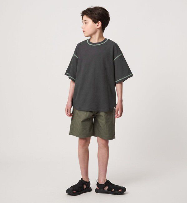 UNITED ARROWS green label relaxing「【スタメンシリーズ】ドライワッフル 配色ステッチ Tシャツ / キッズ  100cm-160cm」|Tシャツ・カットソー|